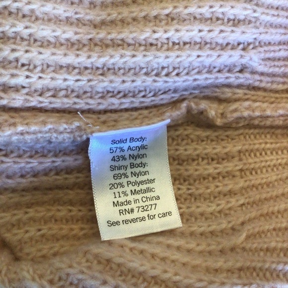 Nine West Womens Pink Metallic Shine Chevron Print Pullover Sweater Size Small - Picture 9 of 10